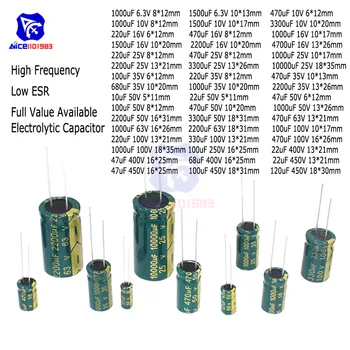 20PCS Electrolytic Capacitors 6.3V 10V 16V 25V 35V 50V 63V 100V 250V 400V 450V 10uF 100uF 220uF 330uF 680uF 470uF 1000uF 2200uF
20PCS Electrolytic Capacitors 6.3V 10V 16V 25V 35V 50V 63V 100V 250V 400V 450V 10uF 100uF 220uF 330uF 680uF 470uF 1000uF 2200uF