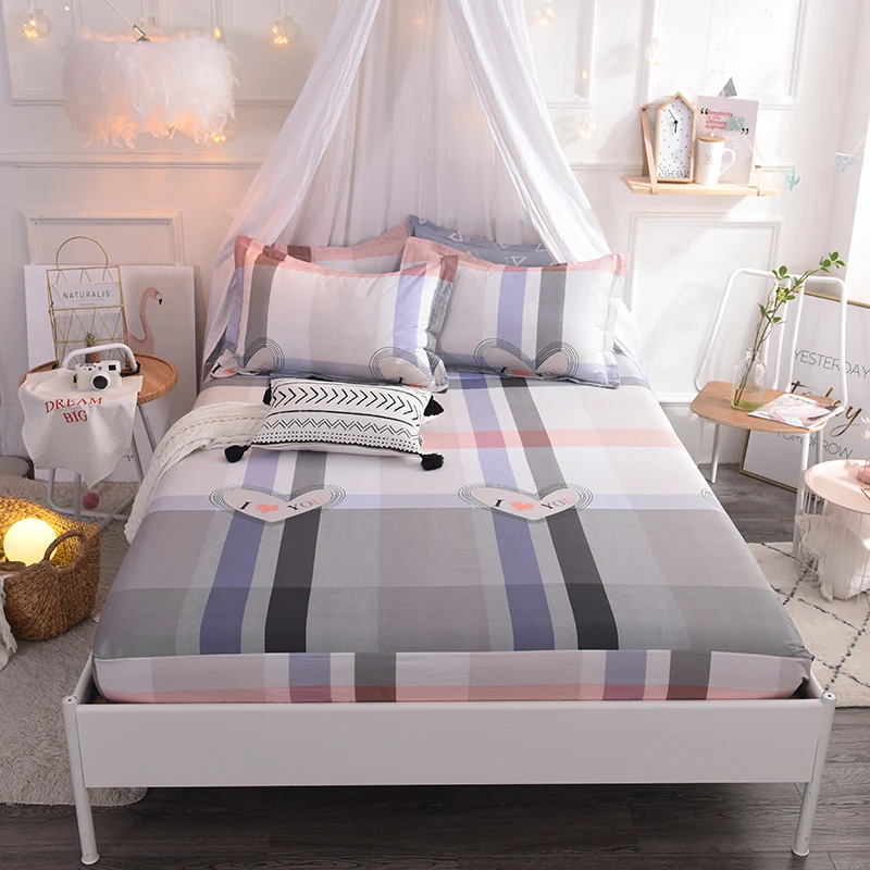 Cute Simple Plaid Love Pattern Fitted Sheet Sheets With Elastic Band Factory Hot Sale 3Pc Bed Linens Mattress Cover Pillowcase
Cute Simple Plaid Love Pattern Fitted Sheet Sheets With Elastic Band Factory Hot Sale 3Pc Bed Linens Mattress Cover Pillowcase