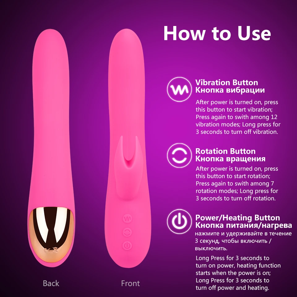 Sextoy Rotating Dildo Vibrator Heating Rabbit Vibrator G Spot Clitoris Stimulator Sex Machine Adult Sex Toys for Woman