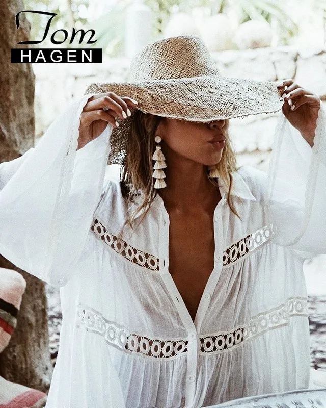 Summer Beach Dress Sun Trumpet Sleeve Long Sleeve White Swimsuit Sexy Cutout Beach White Mini Dress
Summer Beach Dress Sun Trumpet Sleeve Long Sleeve White Swimsuit Sexy Cutout Beach White Mini Dress