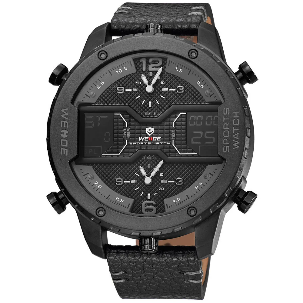 Montre Homme Sport Weide Fashion Mens Watches Leather Belt Big Dial Watch Double Display Wrist Watch Casual Man Erkek Kol Saati
Montre Homme Sport Weide Fashion Mens Watches Leather Belt Big Dial Watch Double Display Wrist Watch Casual Man Erkek Kol Saati