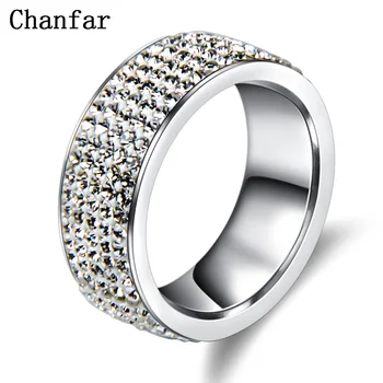 Chanfar 5 Rows Crystal Stainless Steel Women for Elegant