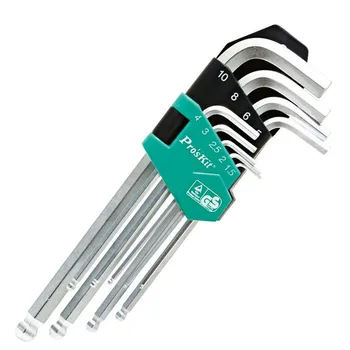 Pro'sKit HW-229B High Quality 9PCS Lengthened Ball Hex Wrench Set 1.5-10mm Specialty Durable Reinforced Toughen Metric
Pro'sKit HW-229B High Quality 9PCS Lengthened Ball Hex Wrench Set 1.5-10mm Specialty Durable Reinforced Toughen Metric