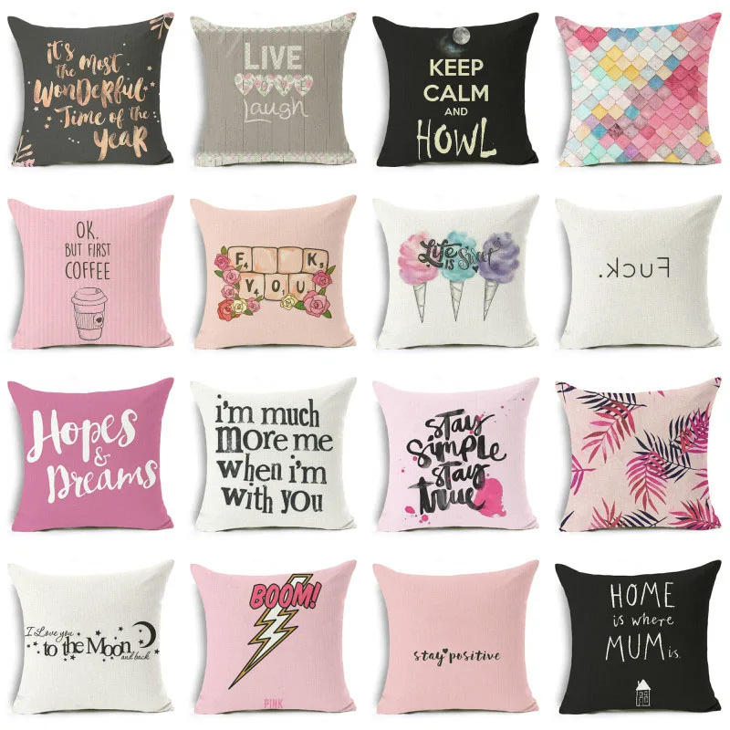 Elife Polyester Cotton linen Letter Cushion Cover Funny words Pillow Case Love Pillows Cover For Sofa waist Home Decor 45*45cm
Elife Polyester Cotton linen Letter Cushion Cover Funny words Pillow Case Love Pillows Cover For Sofa waist Home Decor 45*45cm