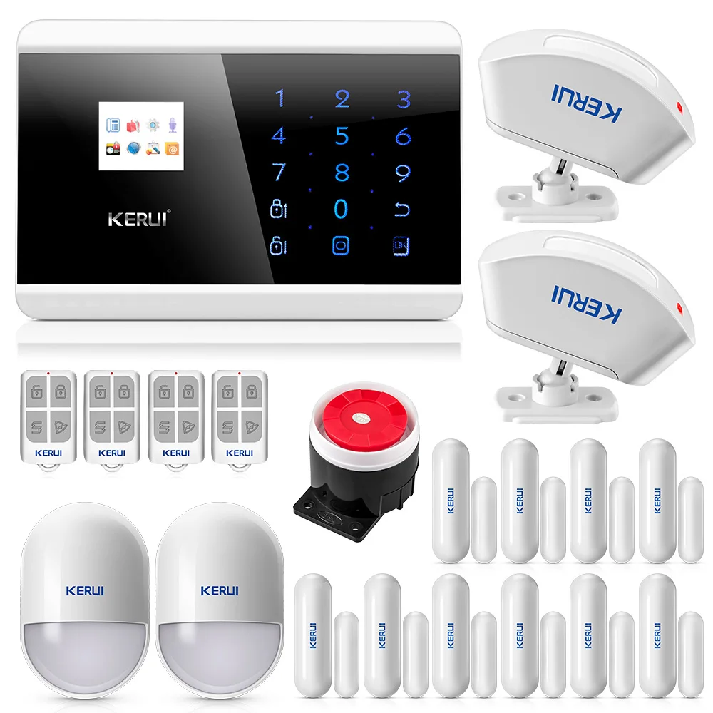 KERUI 8218G 433MHz 1.7 inch TFT LCD Screen Touch Panel Wireless PSTN GSM Burglar Alarm Systems Security for Home House Office
KERUI 8218G 433MHz 1.7 inch TFT LCD Screen Touch Panel Wireless PSTN GSM Burglar Alarm Systems Security for Home House Office