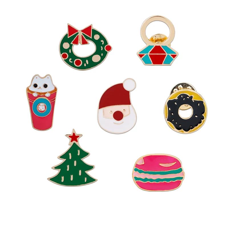 Happy New Year Enamel Lapel Pins Christmas Tree Santa Claus Hamburg Blessing Coffee Cup Donut Crystal Brooches Gifts For Kids
Happy New Year Enamel Lapel Pins Christmas Tree Santa Claus Hamburg Blessing Coffee Cup Donut Crystal Brooches Gifts For Kids