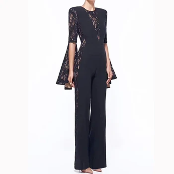 Hot Sale 2020 Women New Fashion Flare Full Sleeve O Neck Lace Patchwork Hollow Out Chic Celebrity Party Bandage Jumpsuit
Hot Sale 2020 Women New Fashion Flare Full Sleeve O Neck Lace Patchwork Hollow Out Chic Celebrity Party Bandage Jumpsuit