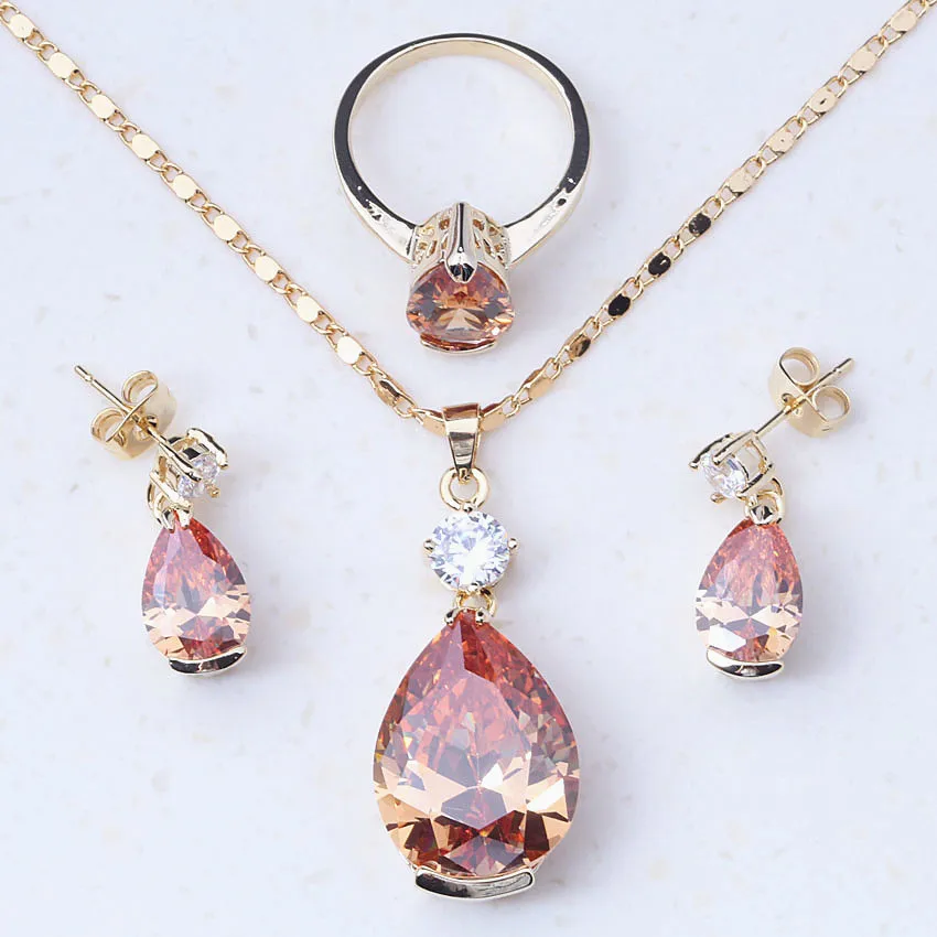 Flawless Champagne Crystal & Cubic Zirconia Yellow Gold Color Water Drop Jewelry Sets For Women Trendy Party Jewelry A0034
Flawless Champagne Crystal & Cubic Zirconia Yellow Gold Color Water Drop Jewelry Sets For Women Trendy Party Jewelry A0034