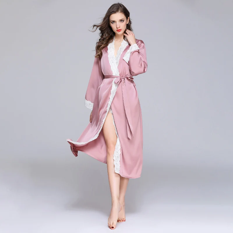 Fashion Dressing Gown Women Silk Spring Summer Long Robes Bride Bridesmaid Robe Kimono Satin Sexy Lace Trim Sleepwear
Fashion Dressing Gown Women Silk Spring Summer Long Robes Bride Bridesmaid Robe Kimono Satin Sexy Lace Trim Sleepwear