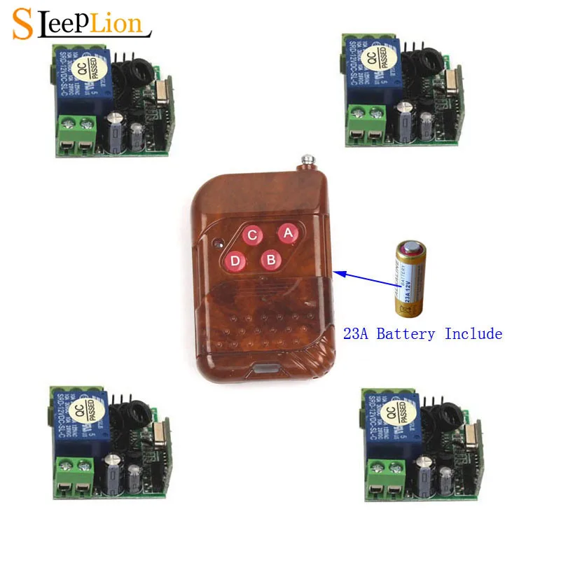 Sleeplion Universal Wireless Remote Control Switch DC 12V 1CH Relay Receiver Module Transmitter Switch With Remote Control
Sleeplion Universal Wireless Remote Control Switch DC 12V 1CH Relay Receiver Module Transmitter Switch With Remote Control