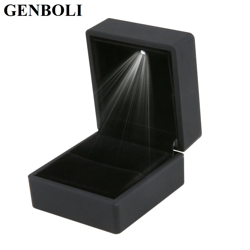 LED Lighted Ring Gift Box Organizer Storage Earring Packaging For Wedding Ring Case Jewelry Display Black/Blue
LED Lighted Ring Gift Box Organizer Storage Earring Packaging For Wedding Ring Case Jewelry Display Black/Blue