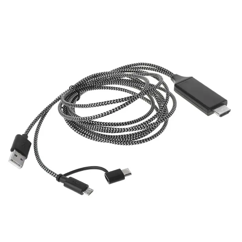 Micro USB Type C 2 In 1 HDMI HD Video Screen Mirroring Cable for Android Phone HDTV Accessories 
Micro USB Type C 2 In 1 HDMI HD Video Screen Mirroring Cable for Android Phone HDTV Accessories