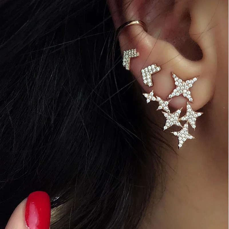 1 Set Women's Full Rhinestone Crystal Star Crawler Cubic Zircon Hanging Stud Earring Jewelry Gifts
1 Set Women's Full Rhinestone Crystal Star Crawler Cubic Zircon Hanging Stud Earring Jewelry Gifts