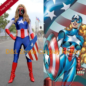 Free Shipping DHL Lady Captain America Female Superhero Costume 2015 Halloween Party Cosplay Lycra Zentai Suit SH1508
Free Shipping DHL Lady Captain America Female Superhero Costume 2015 Halloween Party Cosplay Lycra Zentai Suit SH1508