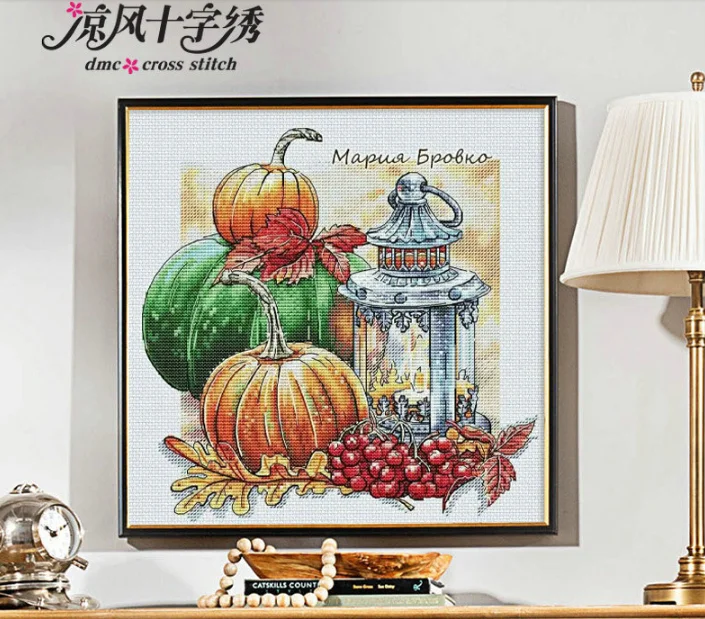 Pumpkin lantern cross stitch kit DMC brand thread animal dog count canvas fabric embroidery handmade needlework
Pumpkin lantern cross stitch kit DMC brand thread animal dog count canvas fabric embroidery handmade needlework