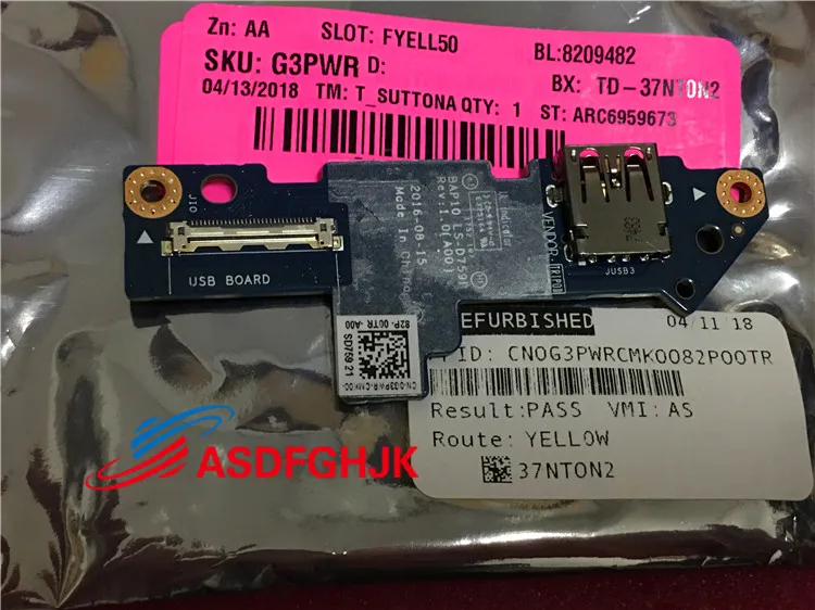 LS-D759P для Dell Alienware 17 R4 USB IO Плата 0G3PWR G3PWR CN-0G3PWR BAP10 100% TESED OK
LS-D759P для Dell Alienware 17 R4 USB IO Плата 0G3PWR G3PWR CN-0G3PWR BAP10 100% TESED OK