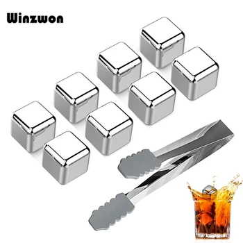 4/6/8Pcs Stainless Steel Whiskey Stones Wine Cooler Ice Cube Stone Reusable Frozen Chilling Stones With Ice Tongs For Cold Drink
4/6/8Pcs Stainless Steel Whiskey Stones Wine Cooler Ice Cube Stone Reusable Frozen Chilling Stones With Ice Tongs For Cold Drink