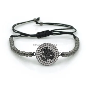 22*18*2mm Micro Pave CZ Yoga OM Round Connector & 4mm Round Beads Braided Macrame Bracelet Jewelry
22*18*2mm Micro Pave CZ Yoga OM Round Connector & 4mm Round Beads Braided Macrame Bracelet Jewelry
