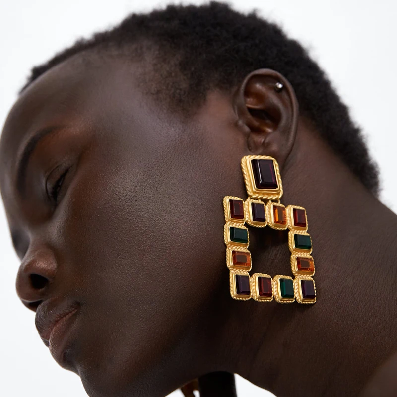 Miwens Fashion Design ZA Colorful Square Crystal Drop Earrings For Women Boho Gold Color Metal Pendant Earrings Wedding Jewelry
Miwens Fashion Design ZA Colorful Square Crystal Drop Earrings For Women Boho Gold Color Metal Pendant Earrings Wedding Jewelry