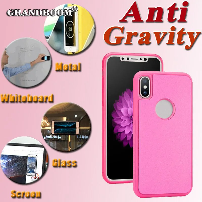 

Glitter Flash Anti Gravity Selfie Magical Nano Sticky Case For iPhone X 8 7 Plus 6 6S Samsung S9 S8 S7 S6 Edge Note 8 6 4 Cover