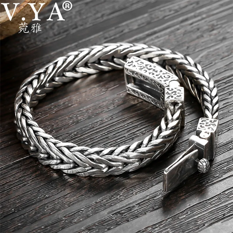 V.YA 925 Sterling Silver Men's Bracelets Bangles Viking Style Handmade Male Bracelet Men Jewelry 18/19/20/21cm
V.YA 925 Sterling Silver Men's Bracelets Bangles Viking Style Handmade Male Bracelet Men Jewelry 18/19/20/21cm