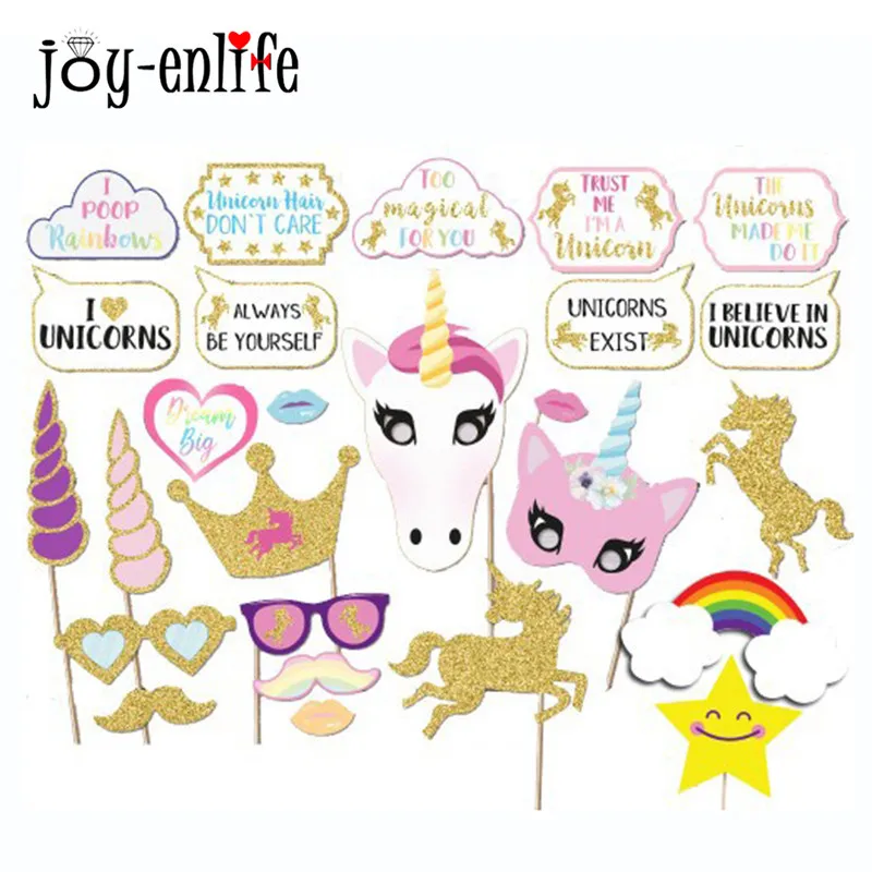 JOY-ENLIFE Rainbow & Unicorn Party Photo Booth Props Glitter Unicorn Horn On A Stick Birthday Party Halloween Costume Supplies
JOY-ENLIFE Rainbow & Unicorn Party Photo Booth Props Glitter Unicorn Horn On A Stick Birthday Party Halloween Costume Supplies