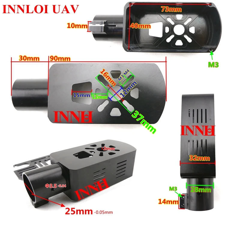 DIY CNC 25 black motor mount for Multi-rotor UAV drone, Agricultural UAV drone [INNLOI UAV Custom-made Agriculture UAV Drone
DIY CNC 25 black motor mount for Multi-rotor UAV drone, Agricultural UAV drone [INNLOI UAV Custom-made Agriculture UAV Drone