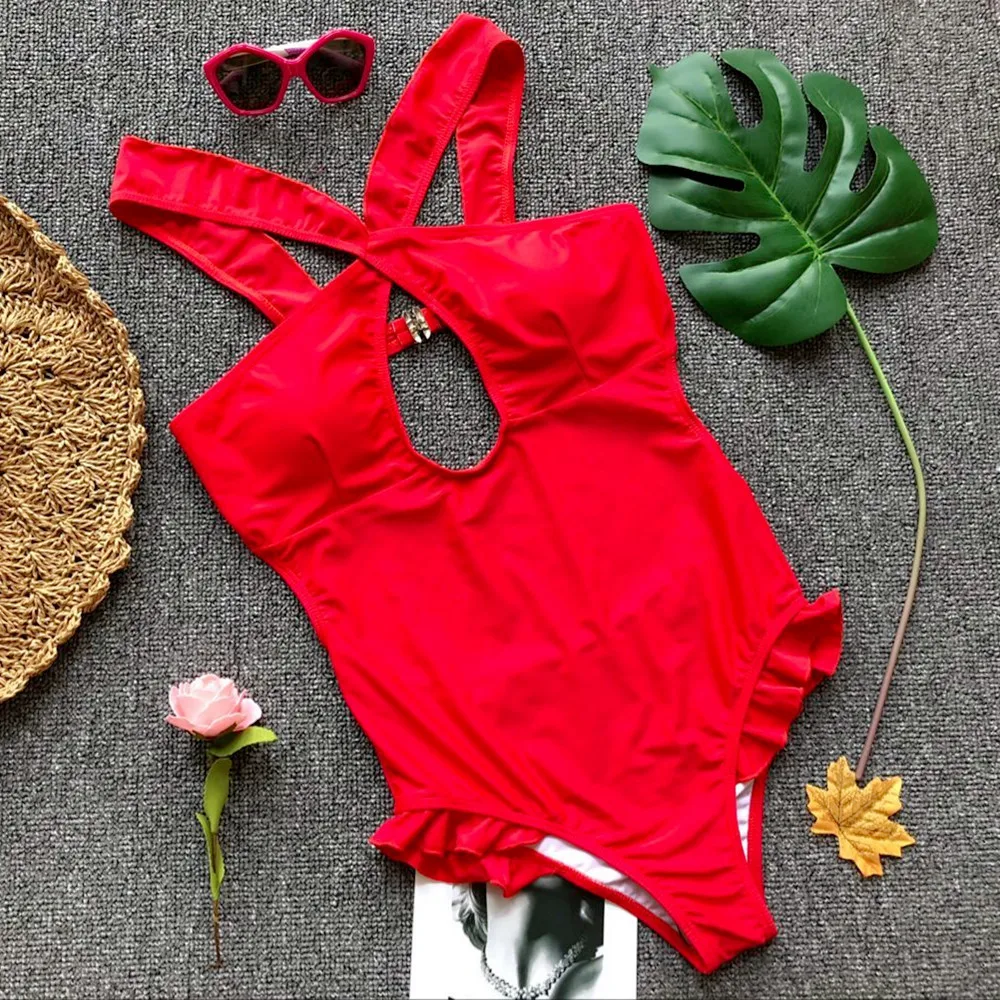 One Piece Swimsuit Backless Swimwear Women Bodysuit Sexy Ruffle Bathing Suit Monokini V-Neck Swimming Suit Beachwear 2019
One Piece Swimsuit Backless Swimwear Women Bodysuit Sexy Ruffle Bathing Suit Monokini V-Neck Swimming Suit Beachwear 2019
