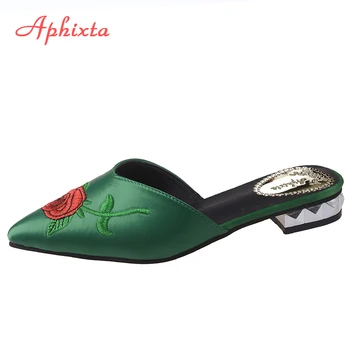 Aphixta Women Shoes Fashion Rose Flower Slippers Shallow Embroidery Low Heel Flat With Autumn Floral Point Toe Outdoor Slipper
Aphixta Women Shoes Fashion Rose Flower Slippers Shallow Embroidery Low Heel Flat With Autumn Floral Point Toe Outdoor Slipper