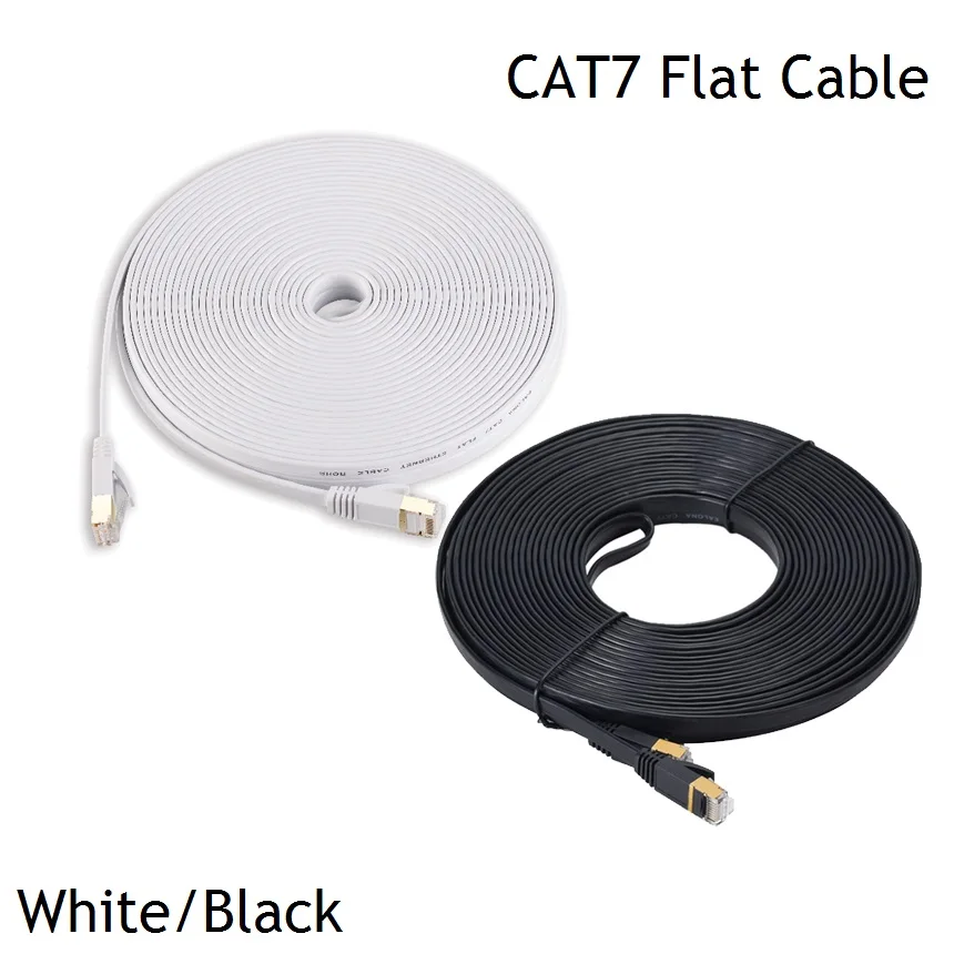 30m 15m Black White Cat 7 Flat Ethernet Cable Cat7 Network Patch Cable 50 100ft RJ45 Shielded (SSTP) Lan Cable CAT7 CAT 7 Cable
30m 15m Black White Cat 7 Flat Ethernet Cable Cat7 Network Patch Cable 50 100ft RJ45 Shielded (SSTP) Lan Cable CAT7 CAT 7 Cable