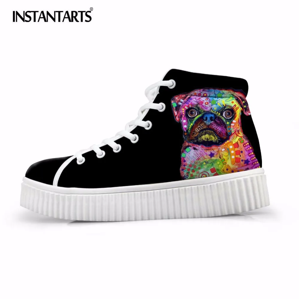 INSTANTARTS Colorful Dog Printed Women Platform Shoes Black High Top Lace Up Flat Shoes Breathable Increasing Height Flats Mujer
INSTANTARTS Colorful Dog Printed Women Platform Shoes Black High Top Lace Up Flat Shoes Breathable Increasing Height Flats Mujer