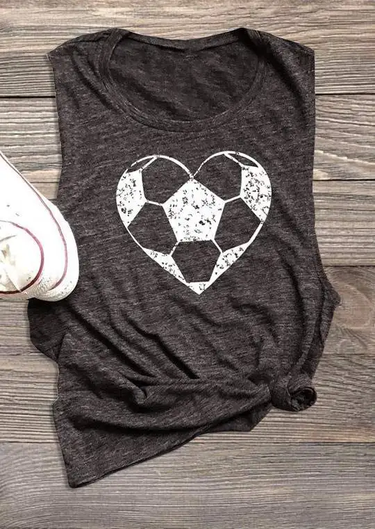 Tank Tops Summer Women Heart Football Print Vest Female Casual Gray Tank 2018 O-Neck Sleeveless Ladies Tops Tee
Tank Tops Summer Women Heart Football Print Vest Female Casual Gray Tank 2018 O-Neck Sleeveless Ladies Tops Tee