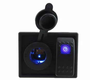 DC 12V-24V Power Charger Socket With a Blue Led Rocker Switch Holder Housing Kit for Car Boat RV Motorcycle Marine 
DC 12V-24V Power Charger Socket With a Blue Led Rocker Switch Holder Housing Kit for Car Boat RV Motorcycle Marine