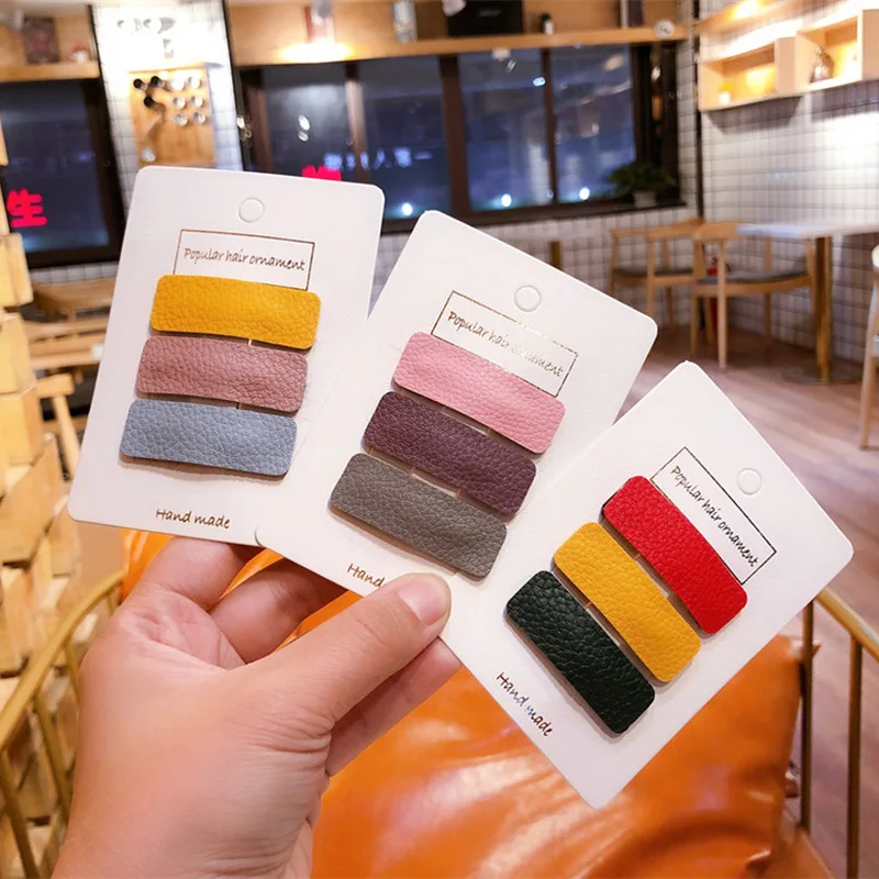 3 Pcs Korea Simple Children's BB Clip Headwear Girl Baby Soft Leather Square Hairpins Little Princess Fashion Hair Accessories
3 Pcs Korea Simple Children's BB Clip Headwear Girl Baby Soft Leather Square Hairpins Little Princess Fashion Hair Accessories