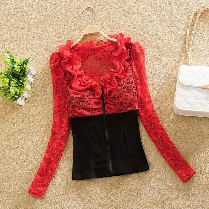 Spring autumn new fashion wild short bottoming shirt winter female lace sleeves low collar bare chest nightclub sexy shirt
Spring autumn new fashion wild short bottoming shirt winter female lace sleeves low collar bare chest nightclub sexy shirt