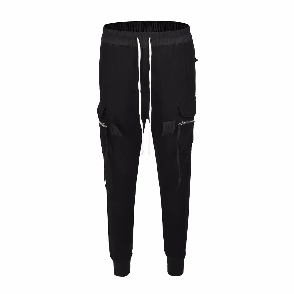 

2019SS New justin bieber FOG Jogger Cargo Pants Slim Drawstring Track Pants HIP HOP zipper Pocket Men Casual pants Black M-XXL