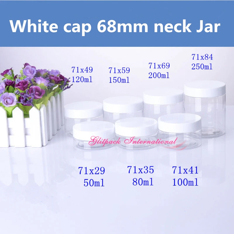 white cap plastic jars