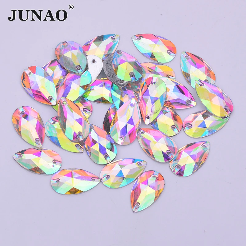 JUNAO 17x28mm Big Crystal AB Rhinestones Applique Resin Strass Sewing Flat Back Gems Sew On Crystal Stones for DIY Dress Clothes
JUNAO 17x28mm Big Crystal AB Rhinestones Applique Resin Strass Sewing Flat Back Gems Sew On Crystal Stones for DIY Dress Clothes