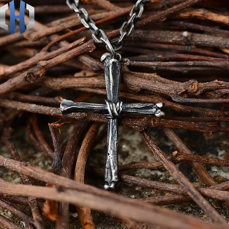 Handmade Personality Vintage Bone Cross 925 Sterling Silver Men And Women Couple Necklace Pendant
Handmade Personality Vintage Bone Cross 925 Sterling Silver Men And Women Couple Necklace Pendant
