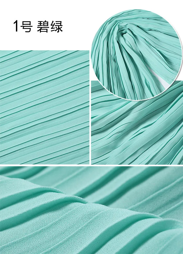 2 meters 150cm 59" width azure green fine pleated chiffon fabric pearl yarn fabric MM96
2 meters 150cm 59" width azure green fine pleated chiffon fabric pearl yarn fabric MM96