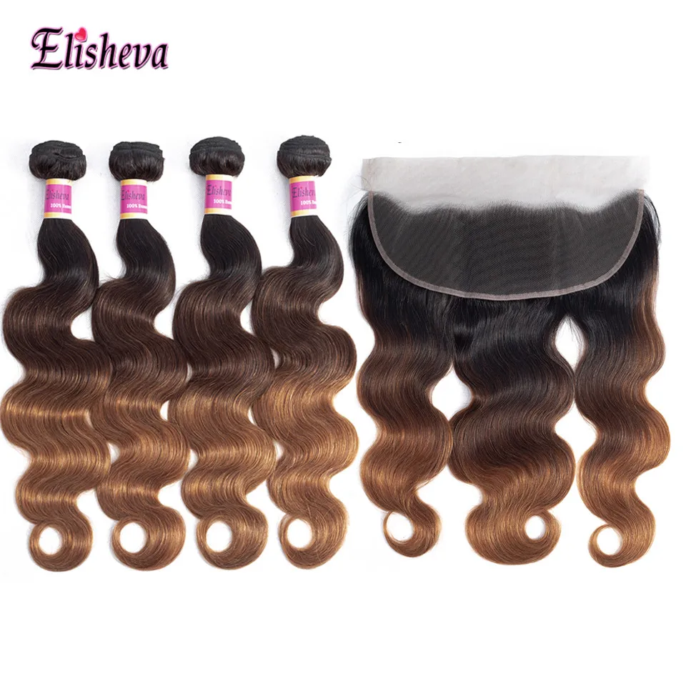 Elisheva Ombre Preplucked lace Frontal with Bundles Brazilian Body Wave 1B/4/30 Ombre Bundles with Frontal NonRemy Human Hair
Elisheva Ombre Preplucked lace Frontal with Bundles Brazilian Body Wave 1B/4/30 Ombre Bundles with Frontal NonRemy Human Hair