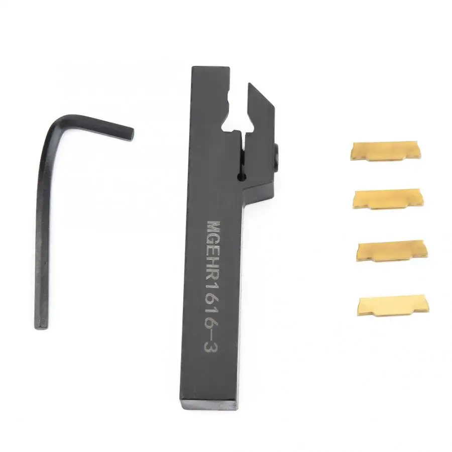 MGEHR1616-3 CNC Lathe Cut-Off Grooving Tool Holder with 4 MGMN300 Golden Inserts for Milling Machine Lathe
MGEHR1616-3 CNC Lathe Cut-Off Grooving Tool Holder with 4 MGMN300 Golden Inserts for Milling Machine Lathe