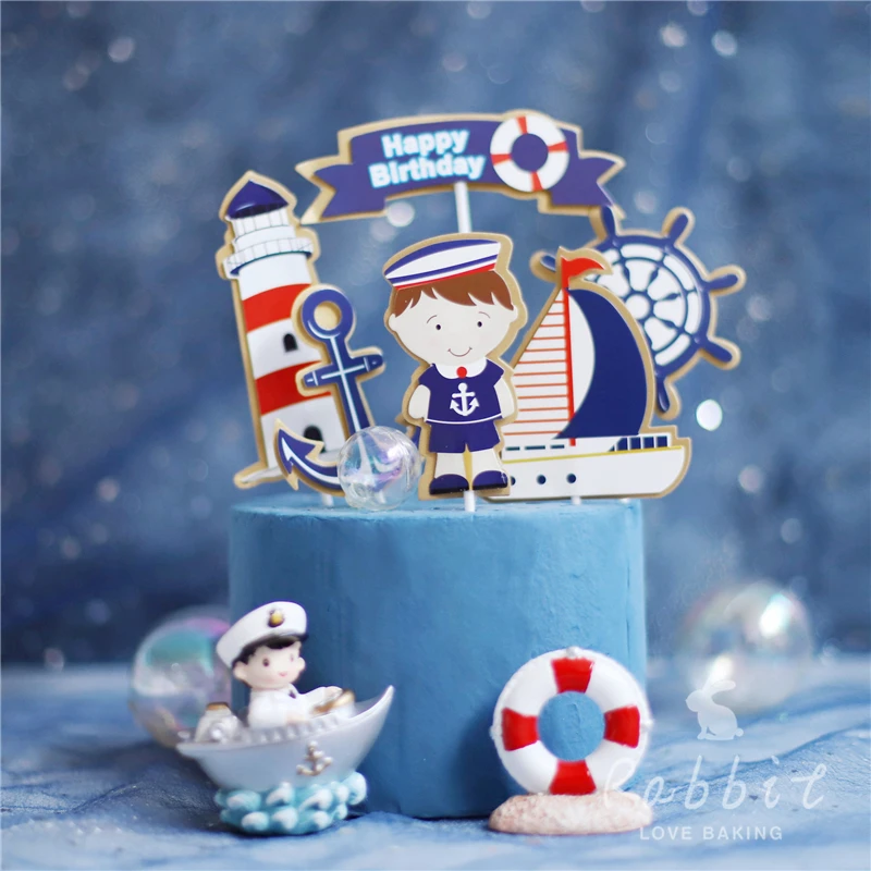 Captain Decoration Sailing Seafarer Happy Birthday Lifebuoy Cake Toppers for Children Kid Boy Party Supplies Baking Sweet Gifts
Captain Decoration Sailing Seafarer Happy Birthday Lifebuoy Cake Toppers for Children Kid Boy Party Supplies Baking Sweet Gifts