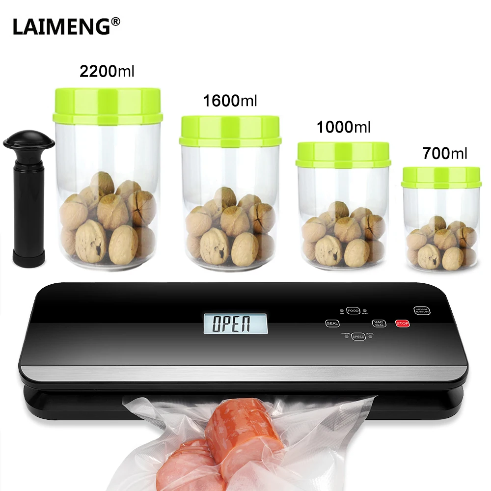 LAIMENG FullyAutomatic Vacuum Food Sealer Sous Vide Cooking Food Grade Canister Vacuum Bags Vacuum Packing Packer Machine S223
LAIMENG FullyAutomatic Vacuum Food Sealer Sous Vide Cooking Food Grade Canister Vacuum Bags Vacuum Packing Packer Machine S223