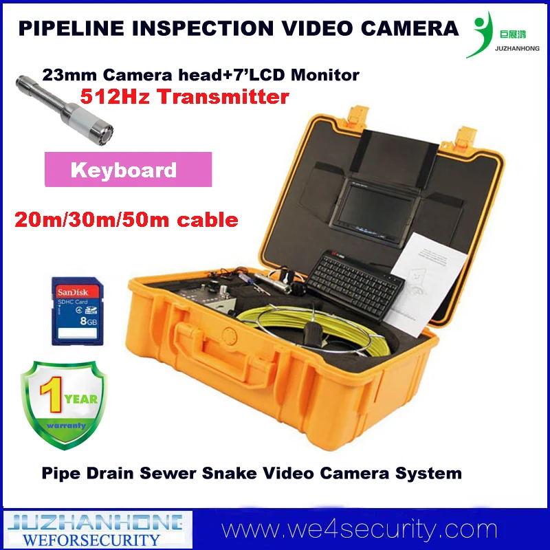 50m video endoscope borescope pipeline drain inspection camera