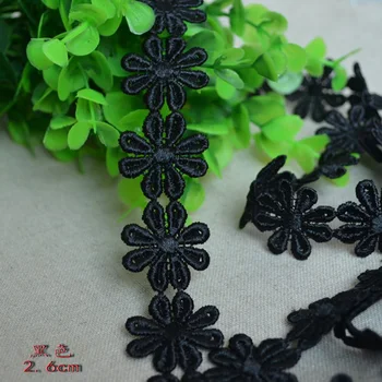 10Yards 2.6cm Black Embroidered Water Soluble Daisy Sewing Applique DIY Craft Accessories Lace Trim For Wedding Dress YY175
10Yards 2.6cm Black Embroidered Water Soluble Daisy Sewing Applique DIY Craft Accessories Lace Trim For Wedding Dress YY175