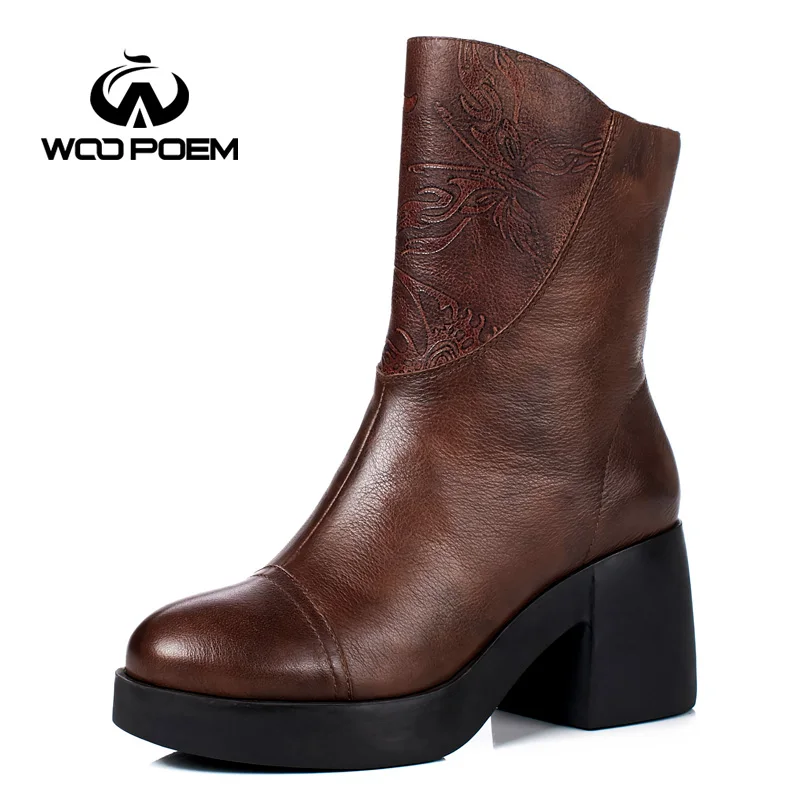 2017 Genuine Leather Boots High Heel Mid-Calf Boots Winter Shoes Woman Classic Retro Women Boots Platforms Winter Boots
2017 Genuine Leather Boots High Heel Mid-Calf Boots Winter Shoes Woman Classic Retro Women Boots Platforms Winter Boots