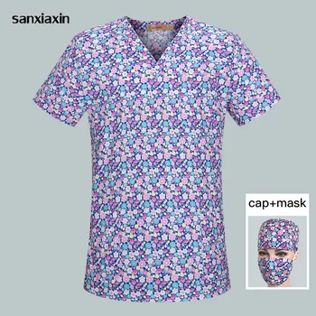 Beauty salon workwear Floral pinting Medical Surgical Uniform Nurse Scrub Top Dentist clinic Uniforms veterinary work clothes
Beauty salon workwear Floral pinting Medical Surgical Uniform Nurse Scrub Top Dentist clinic Uniforms veterinary work clothes