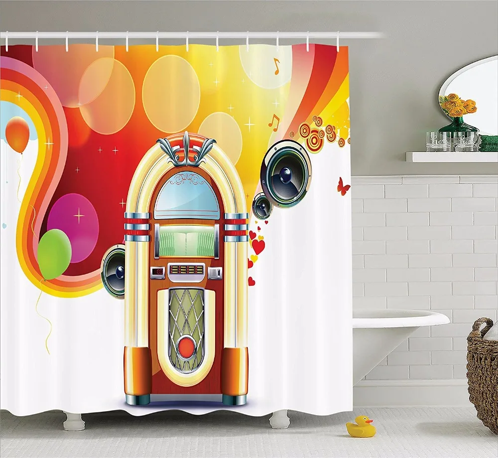 High Quality Arts Shower Curtains Party Background With Detailed Classic Jukebox Celebration Bathroom Decorative Modern curtains
High Quality Arts Shower Curtains Party Background With Detailed Classic Jukebox Celebration Bathroom Decorative Modern curtains
