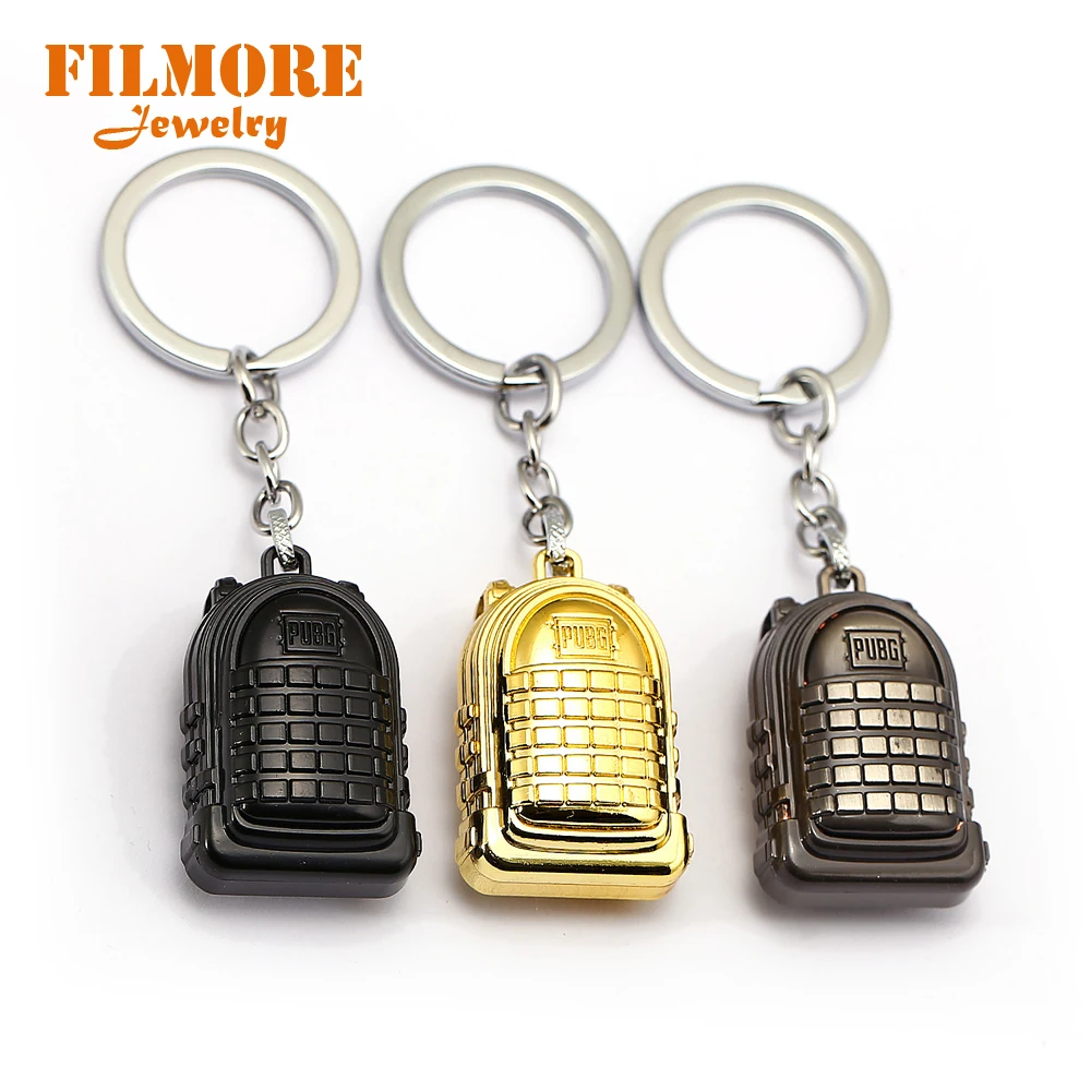 

Wholesale Playerunknown's Battlegrounds Level 3 Backpack Model PUBG Keychain Alloy Keyring Charm Gift Souvenir Jewelry For Fans